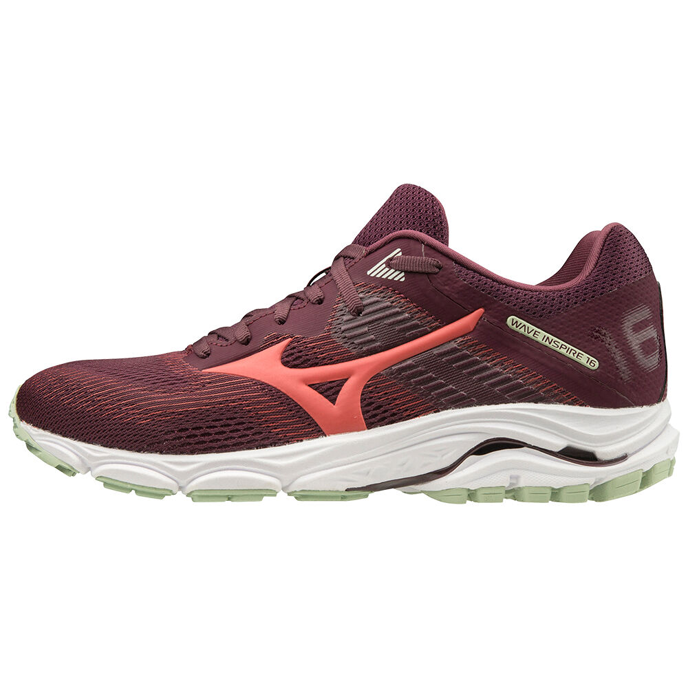 Mizuno Wave Inspire 16 - Bayan Koşu Ayakkabısı - Bordo Türkiye (AOCVEP-608)